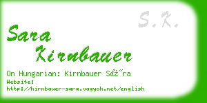 sara kirnbauer business card